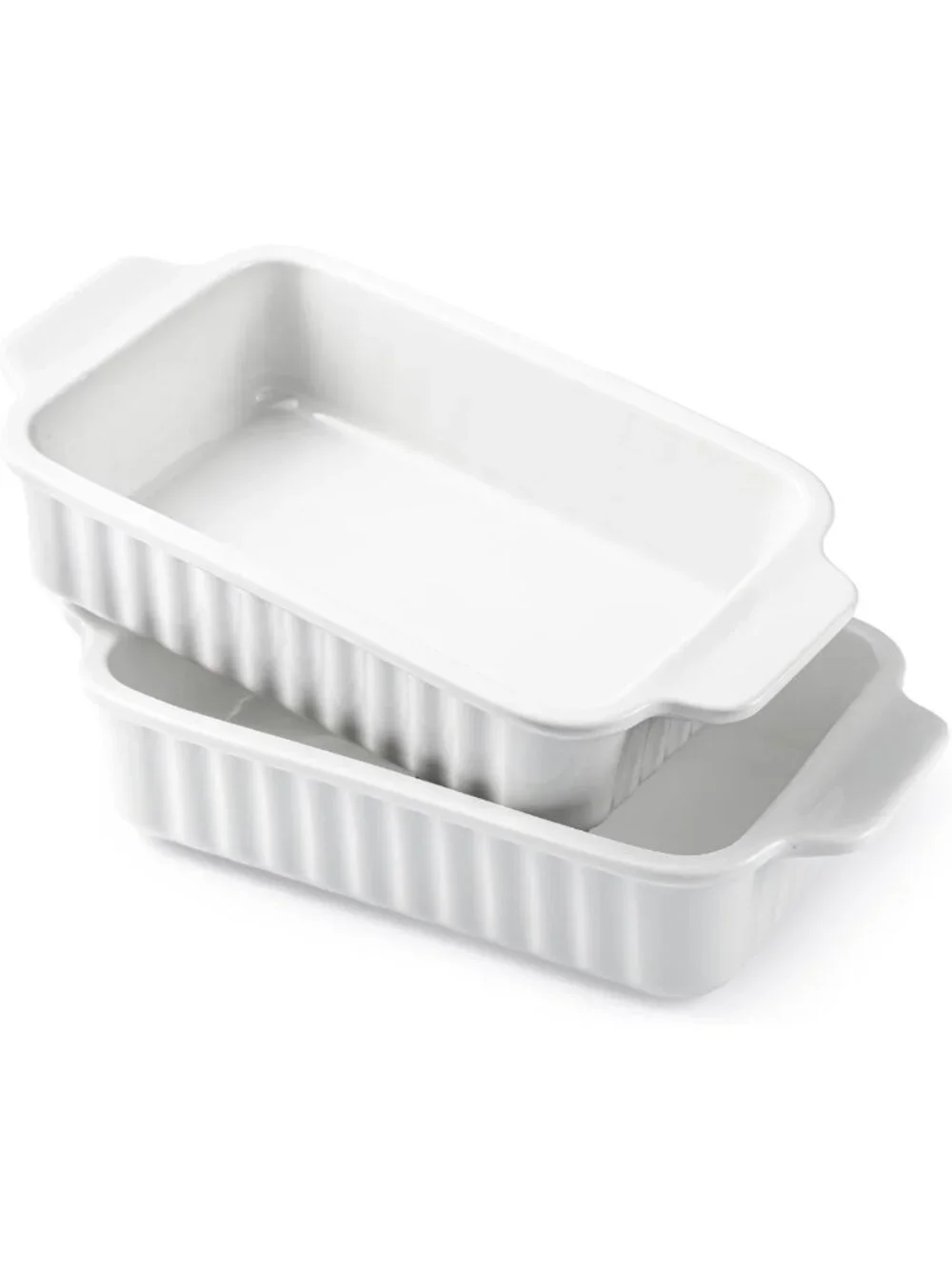 Set of 2 Mini Ceramic Casserole Dishes - 30 Oz Bakeware for Lasagna & Meal Prep